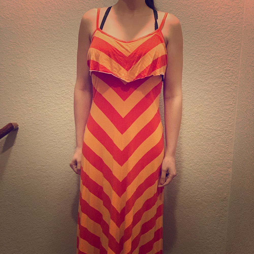 Orange maxi dress from guess